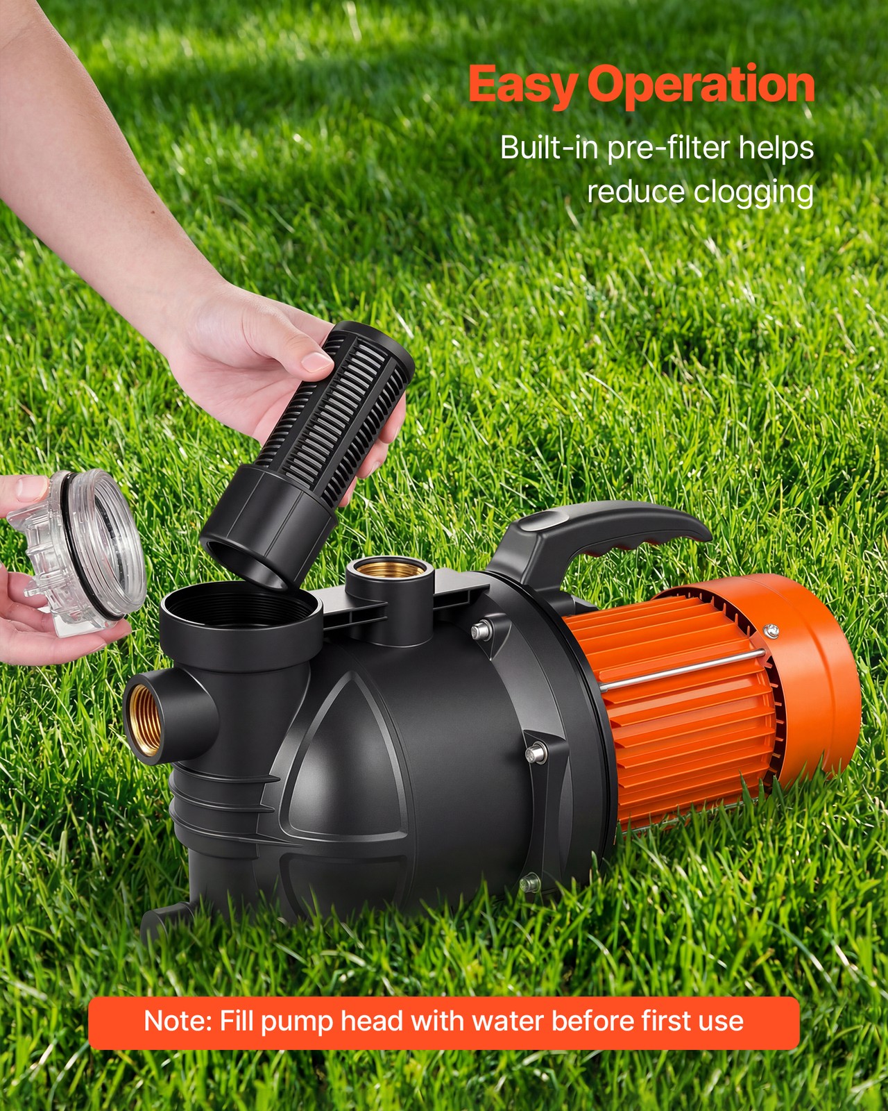 Pompe de Surface PP VEVOR 1300W | Conception Anti-Corrosion Durable - 4