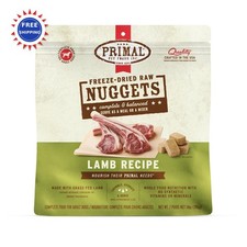 Primal Freeze Dried Raw Dog Food Nuggets Lamb 14 oz Complete Balanced Meal Treat