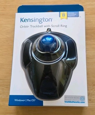Kensington Orbit Trackball Mouse with Scroll Ring K72337US Ergonomic Wired USB
