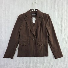 New York  Company Blazer Women 4 Brown NWT 7th Avenue Professional Tailored