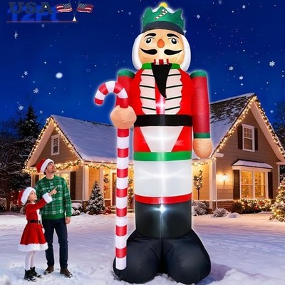 12ft Inflatable Nutcracker Outdoor Christmas Decoration W/ LED Lights Yard Decor