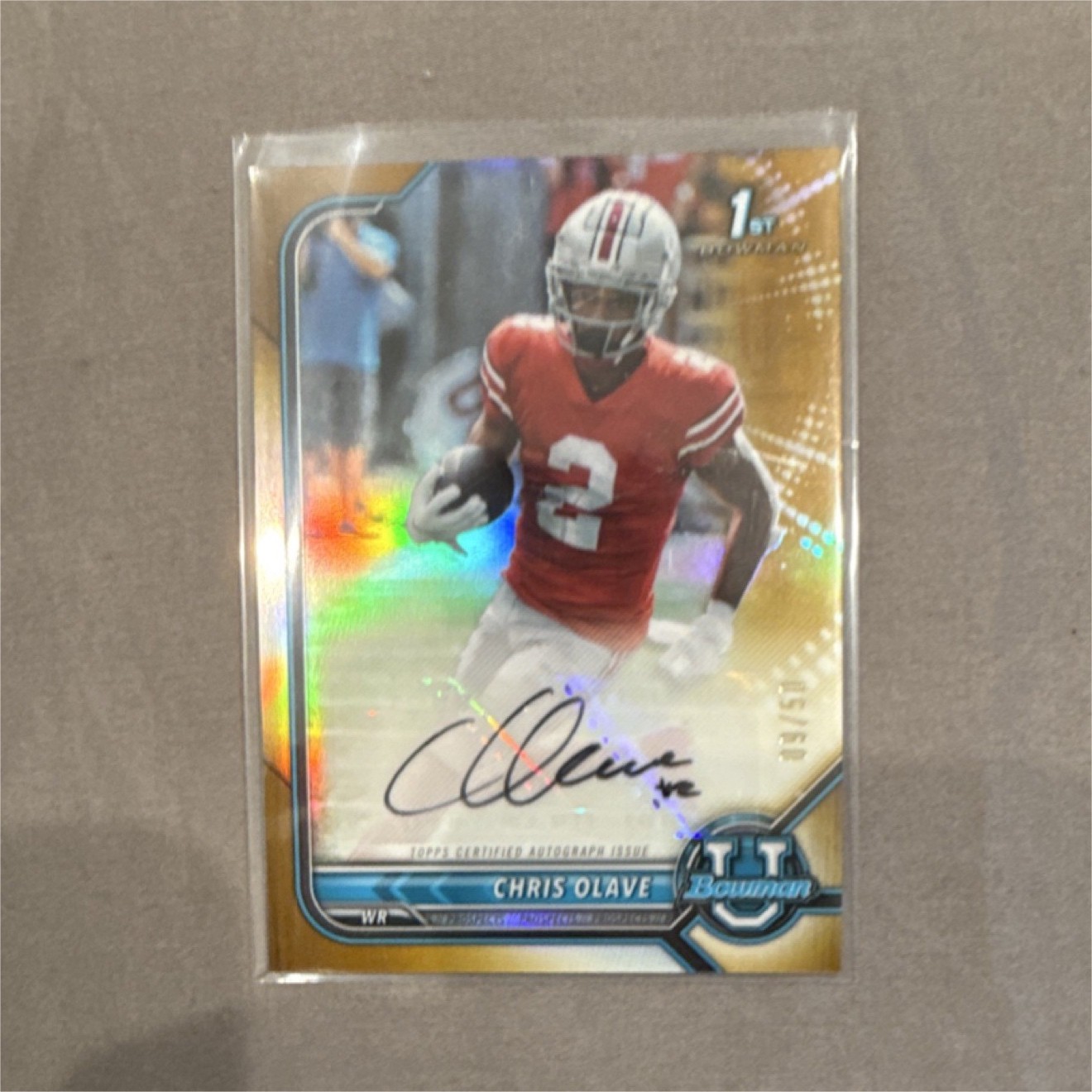 Topps 2021-22 Bowman University Chrome Prospect Autograph Chris Olave Ohio State