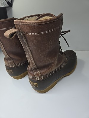 L.L. Bean Brown Leather Shearling-Lined Men Boot SZ 11  display picture 1