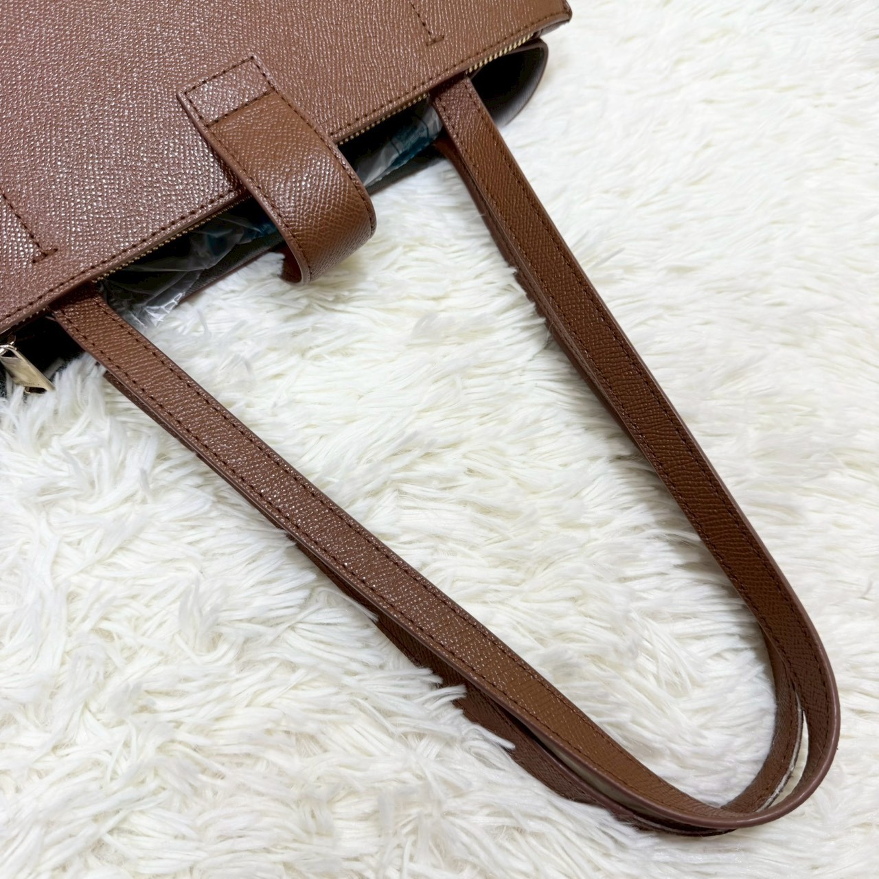 FURLA SOFIA Current Arch logo Brown Saffiano leat… - image 5