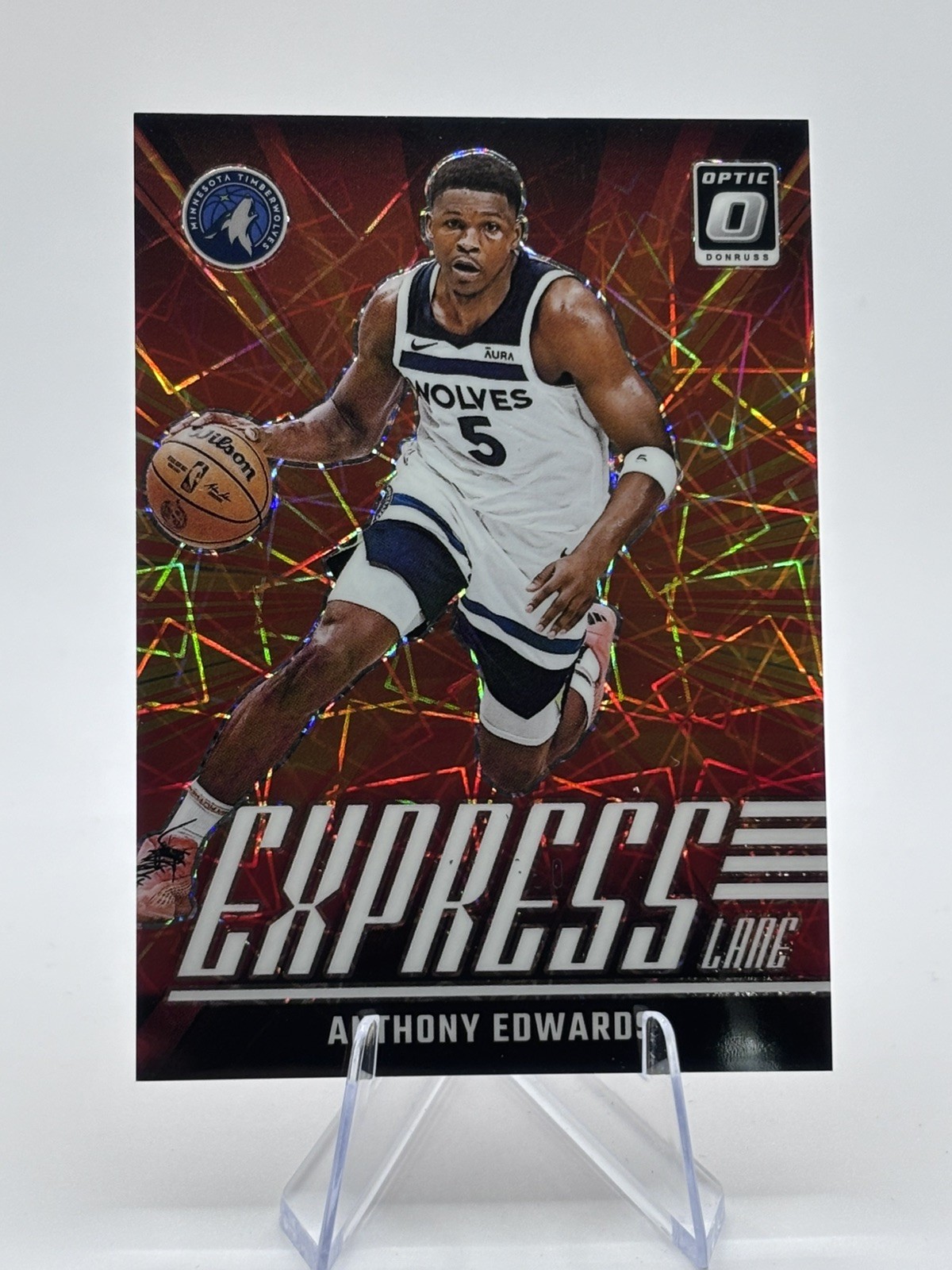 2024-25 Panini Donruss Optic Anthony Edwards Express Lane White Velocity SSP /59