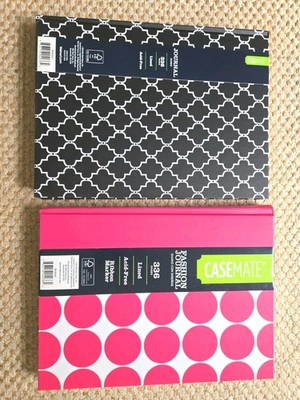 Lot of 2 Casemate Hardcover Journals 336 Lined Pages Acid Free Pink Black Set