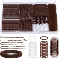 415pcs Bobby Pins Hair Pins Set, 200pcs U Shaped Pins  Elastic Hair Ties for...