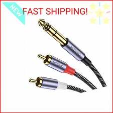 MOSWAG 1/4" to RCA Audio Cable, Quarter inch TRS to RCA Audio Cable 6.35mm Stere