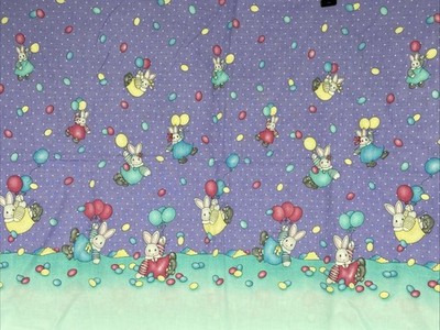 Vintage Daisy Kingdom Jelly Bean Shower Border Purple Cotton 68  x 45''