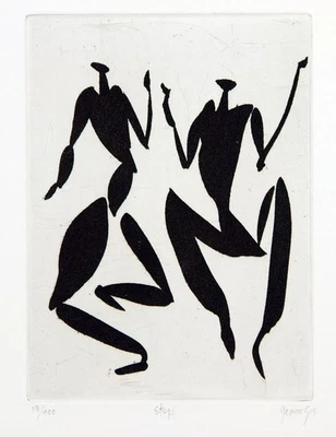 "Step", 1993. Aquatinta-Radierung Albrecht GENIN (1945-2013 D) handsigniert - Bild 1 von 3