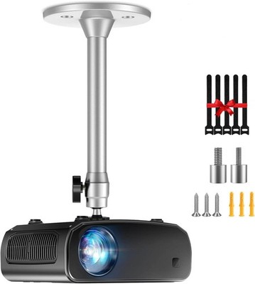 Mini Ceiling Wall Projector Mount Stand Compatible with QKK, DR.J, Silver 
