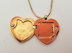 Vintage Signed Gold Heart Locket Pendant Necklace Rhinestones Love Monet  — photo 8