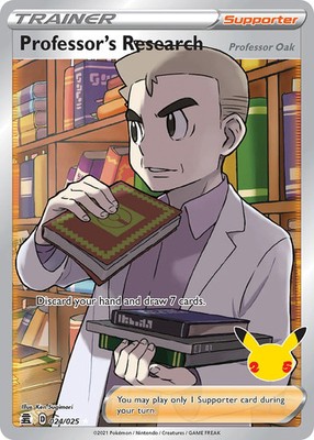 Professor's Research (Professor Oak) - 024/025 Celebrations Holo Ultra Rare - NM