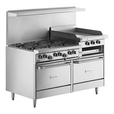 Garland G60-6R24RR Natural Gas 6 Burner 60" Range with 24" Raised Griddle / Broi