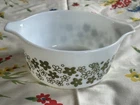 Vtg Pyrex Spring Blossom Crazy Daisy 474B White Green Casserole 1.5 QT Bowl VGC