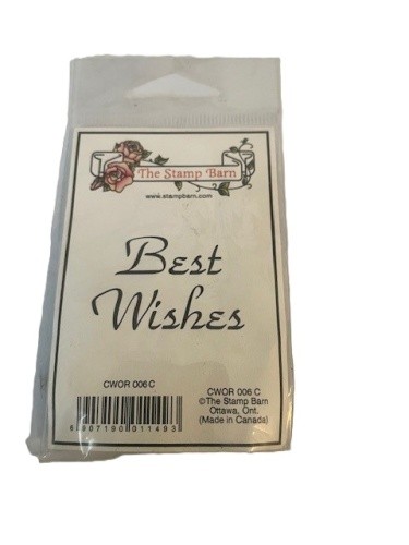 The Stamp Barn 'Best Wishes' CWOR006C Rubber Mounted