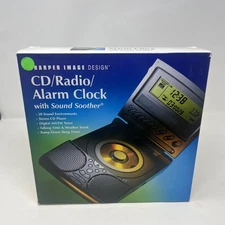 Sharper Image CD Radio Alarm ClockSound Soother Vintage New Open Box