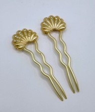 Two Vintage Antique Deco Celluloid Rhinestone 4" Hair Combs 238