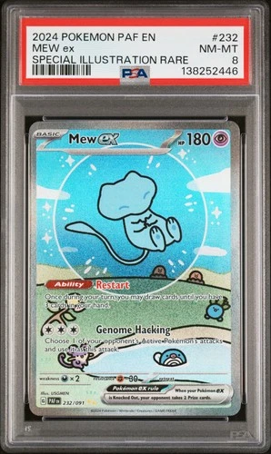2024 POKEMON PAF EN-PALDEAN FATES SPECIAL ILLUSTRATION RARE #232 MEW EX PSA 8