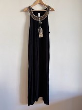 Crafted By Crossroads Blac Maxi Dress Beaded Embellished Detail