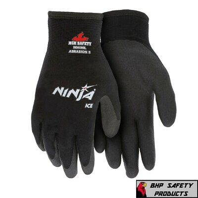 #ad MCR MEMPHIS NINJA ICE INSULATED COLD WINTER WEATHER SAFETY WORK GLOVES 1 PAIR $10.70