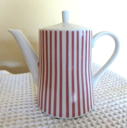 MELITTA ZÜRICH Streifen ROT kleine Kaffeekanne 5-35 0,35 Liter TOP Mokkakanne