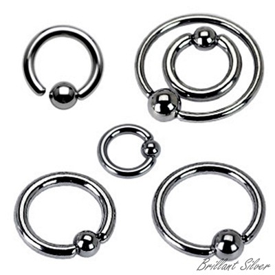 CBR BCR Klemmkugelring Piercing Lippe Septum Intim Nase Klemmring Feste Kugel