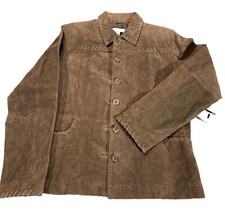 Relativity Jacket Womens Medium Brown Washable Suede Chocolate Large Stitch