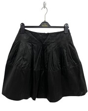 BCBGMAXAZRIA Women's Knee Length Black Pleated Asymmetrical Skirt Size 04
