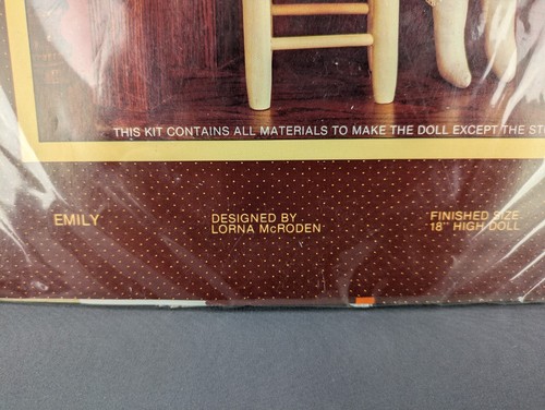 Sunset Stitchery Candlewick EMILY Doll Kit 2867 18” High Vintage 1984 New Open - Picture 3 of 4