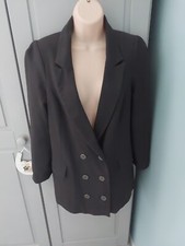 Primark Charcoal Grey Double Breasted Blazer Jacket Oversized Size 8 Blogger