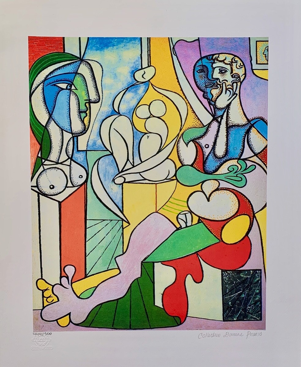 Picasso、DIAULE、希少画集画、新品額装付 Pablo Picasso ARTIST WITH SCULPTURE Estate Signed & Numbered