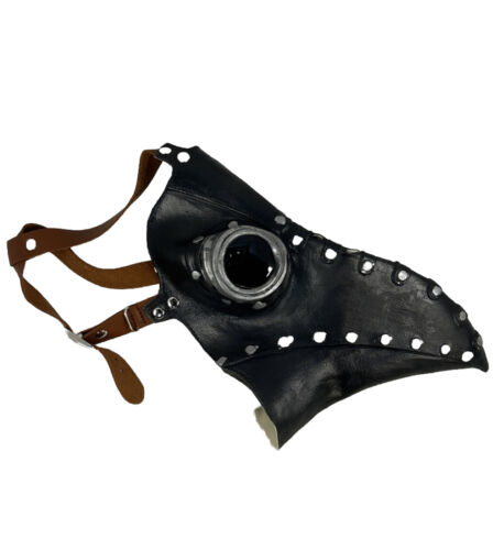 Halloween Cosplay Plague Doctor Steampunk Mask Bird’s Beak Black Silver - Picture 1 of 9