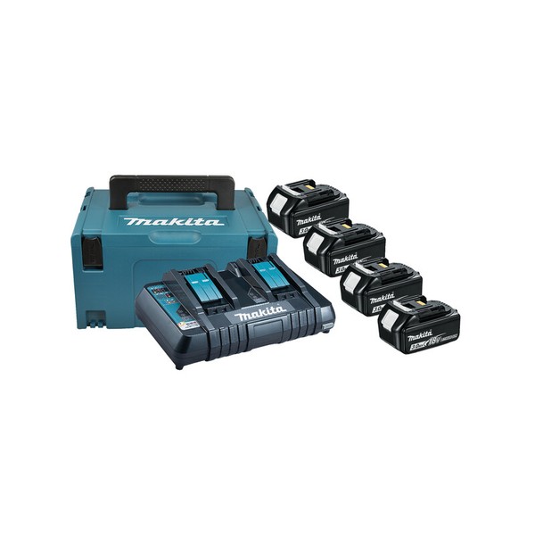 Makita Power-Source Kit 4 X 3,0 Ah BL1830B + DC18RD Doppellader Im Makpac 4-image