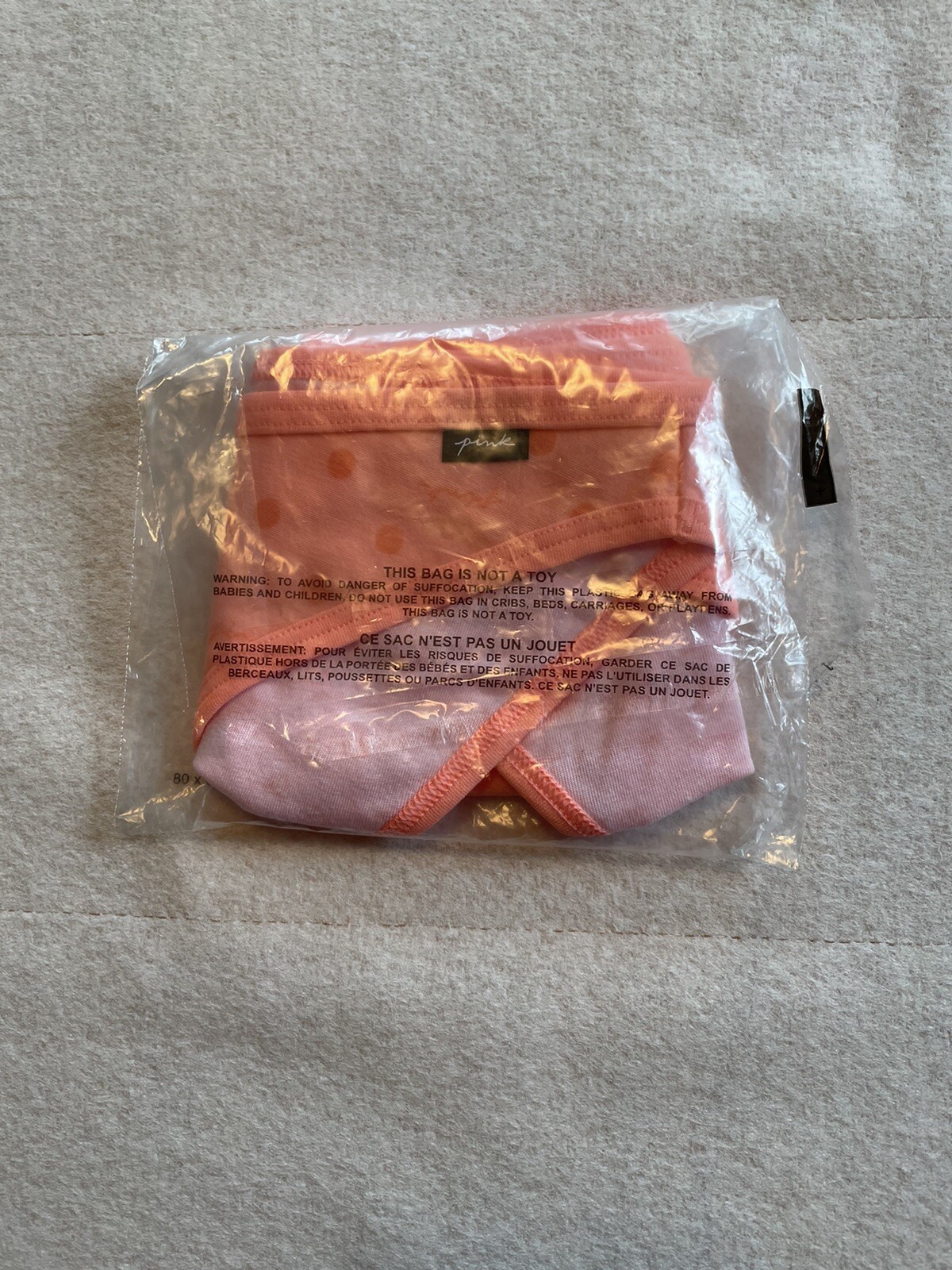 *NWT* *VICTORIA&rsquo;S SECRET* *PINK*  Cotton Bikini Panty, S, Paradise Peach Dots