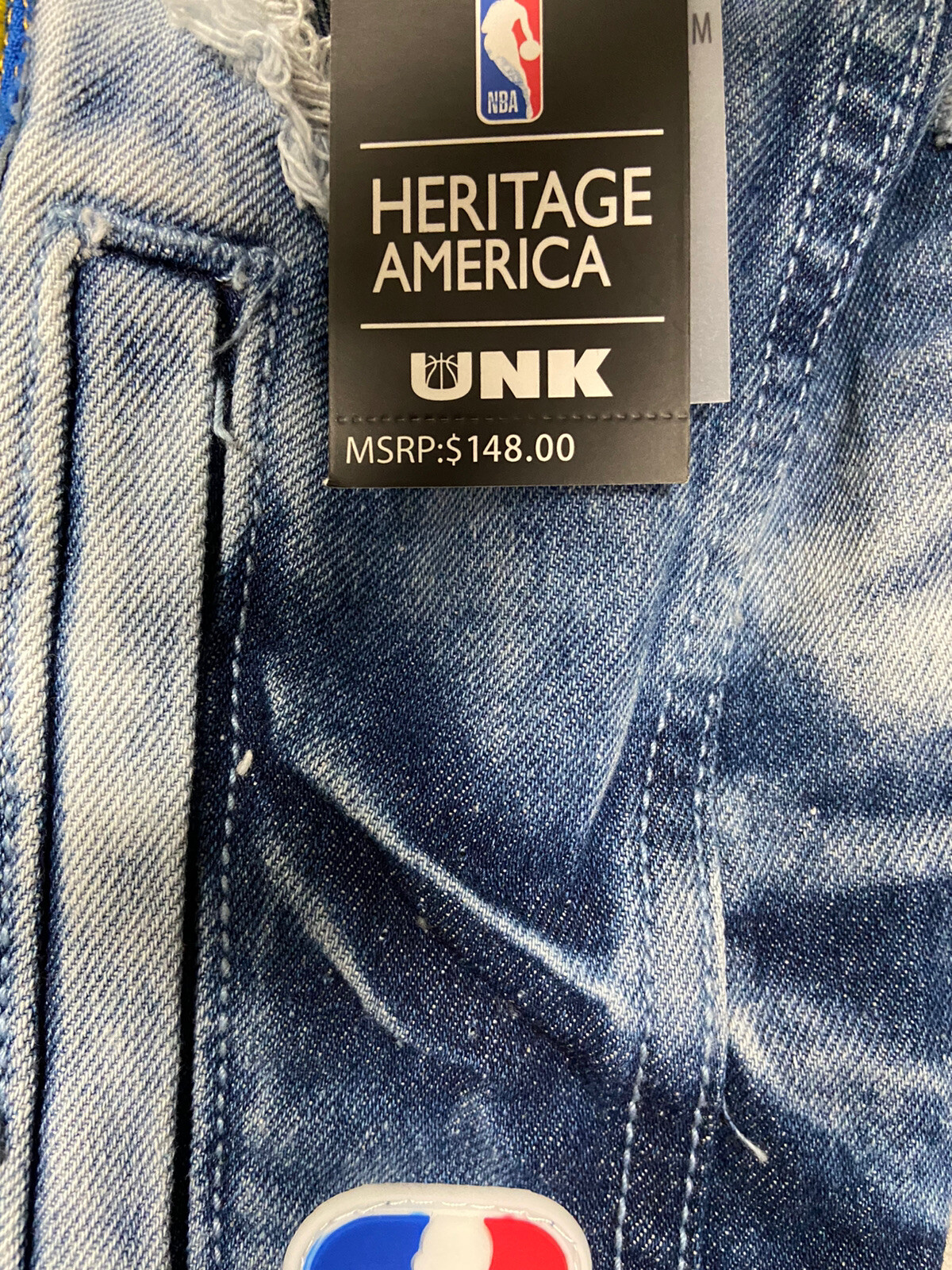 warriors jean jacket