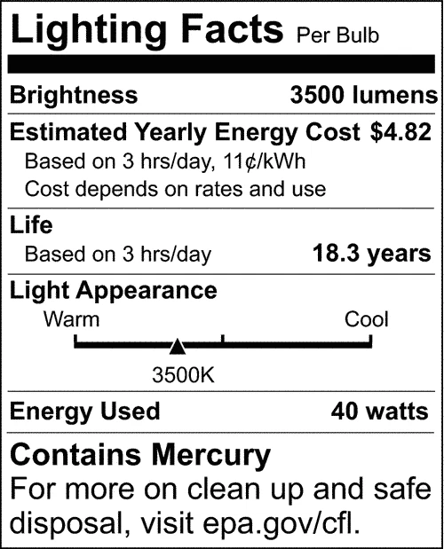 Satco S8667 - 40 Watt pin-based Compact Fluorescent 3500K - 2G11 base - 10 Pack - Image 3 of 3