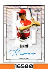 1-2019 LEAF PERFECT GAME SILVER WAVE AUTO DREW ROMO ROCKIES 8/12 #BA-DR1