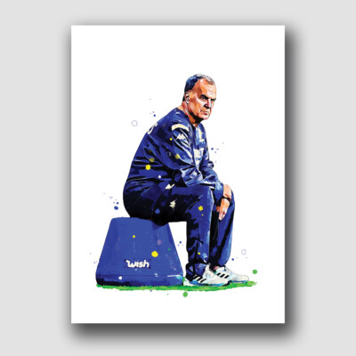 LEEDS UNITED - MARCELO BIELSA ART - FRAMED PRINT POSTER ...