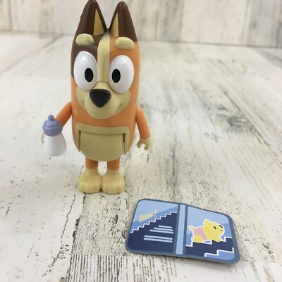 Bluey CHILLI with BOTTLE Young Mom Figure Baby Race Playset Blue RARE