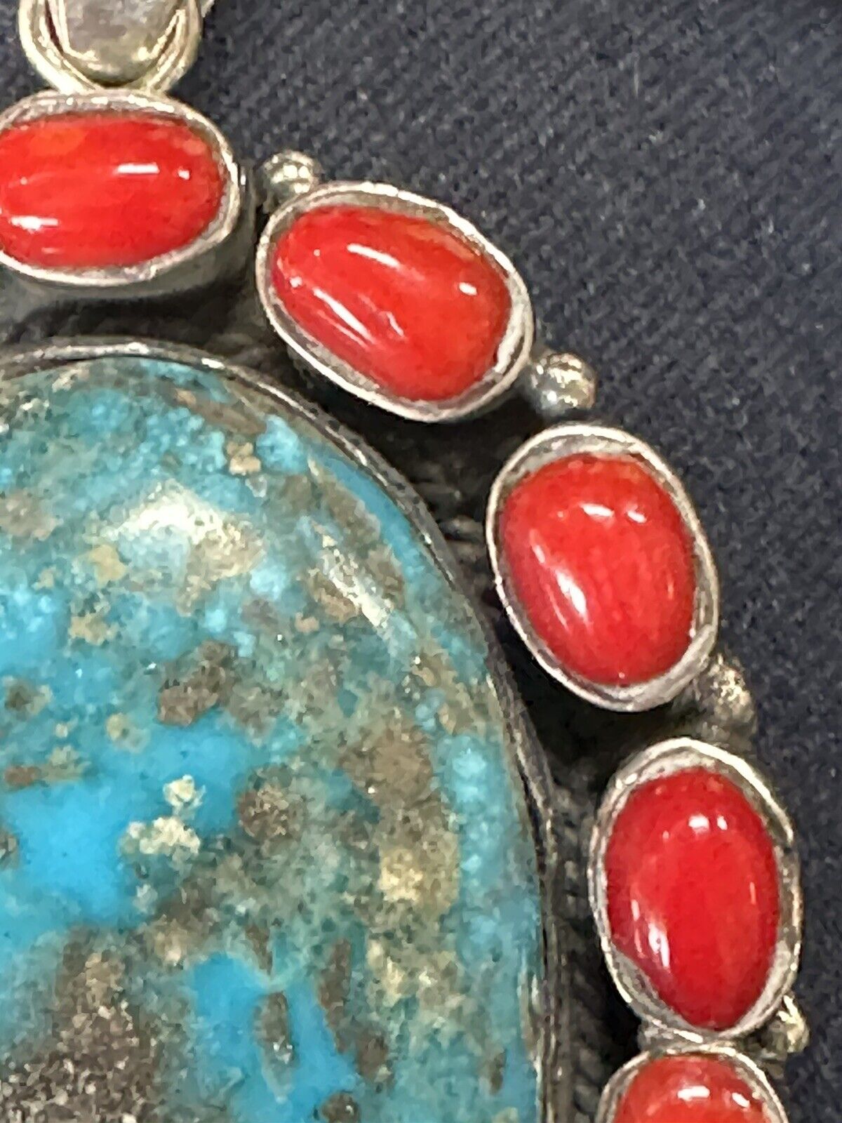 Large Turquoise And Corral Pendent - image 5