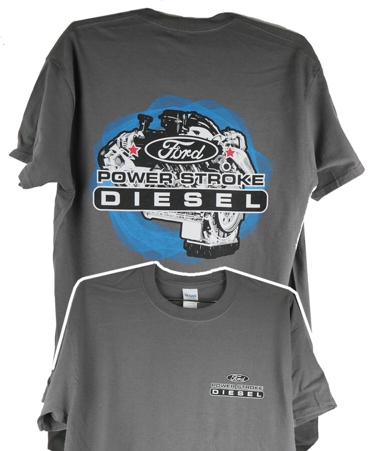 Ford Powerstroke Diesel Engine Car Cotton T-Shirt Charcoal
