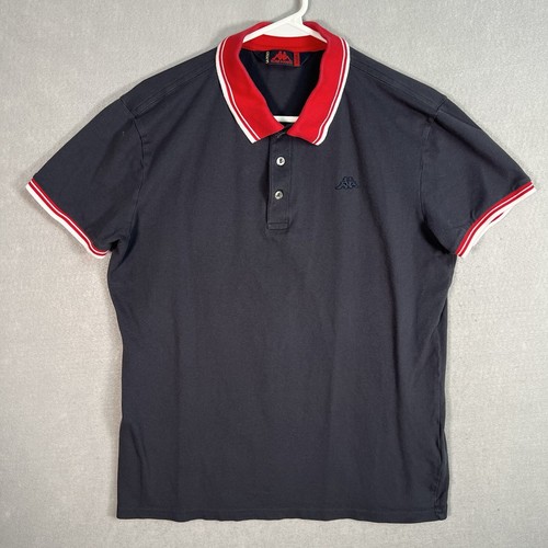 Kappa La Polo Classic Logo Poloshirt Erwachsene XL Blau Rot Herren