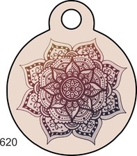 Pet Tag Personalized Pet ID tag for Dog and Cat ROUND Tag Unique cute TRIBAL PIN
