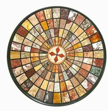 18'' round black Marble Coffee corner Center Table Top inlay mosaic decor  k16