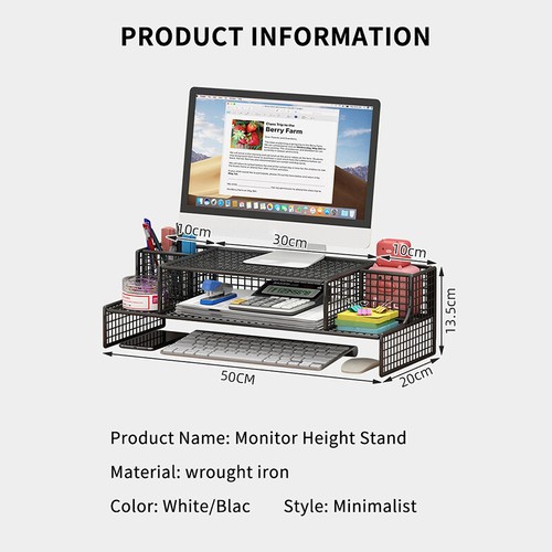 Computer Monitor Stand Elevated Hollow Cooling Laptop Rack Desktop Storage - Picture 3 of 14