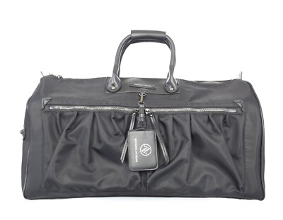 black nylon travel duffel bag Adrienne Vittadini Black Matte Nylon Weekender Travel Duffel Bag NWT