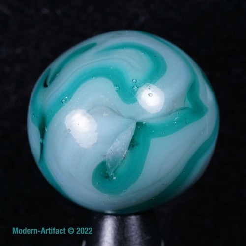 😎👍 Murmeln ausgefallener GASSENACHAT groß grau grün 3-farbig Wirbel Marmor 45/64 -3/4" - Bild 11 von 11