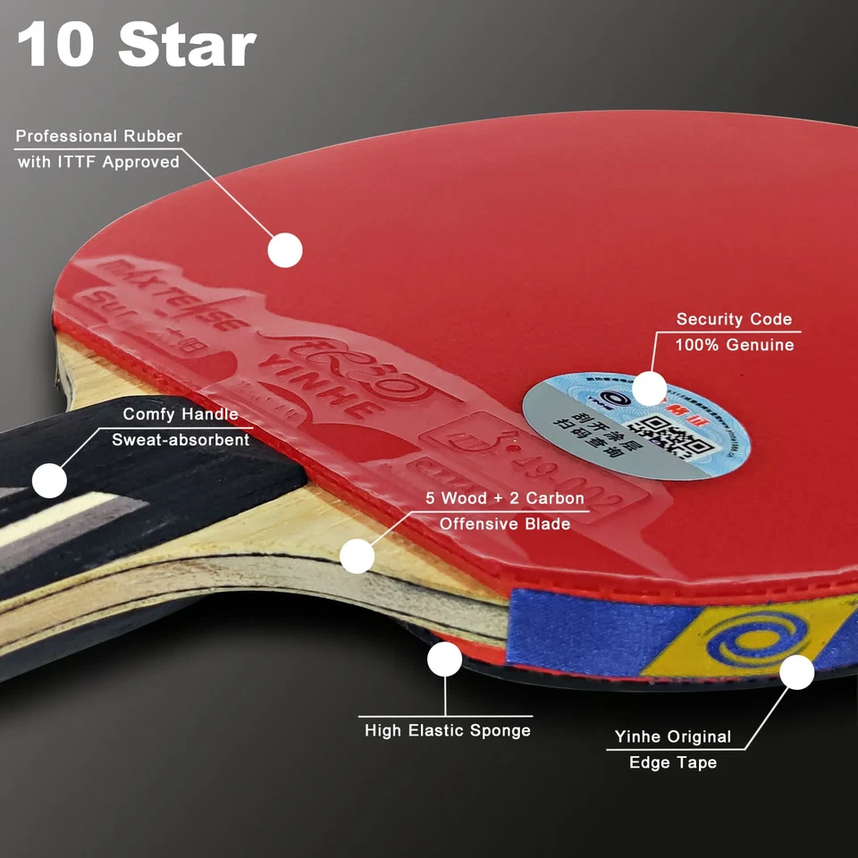 Профессиональная ракетка для настольного тенниса Yinhe 7/8/9/10 Star Carbon наступательный пинг-понг - Изображение 2 из 4