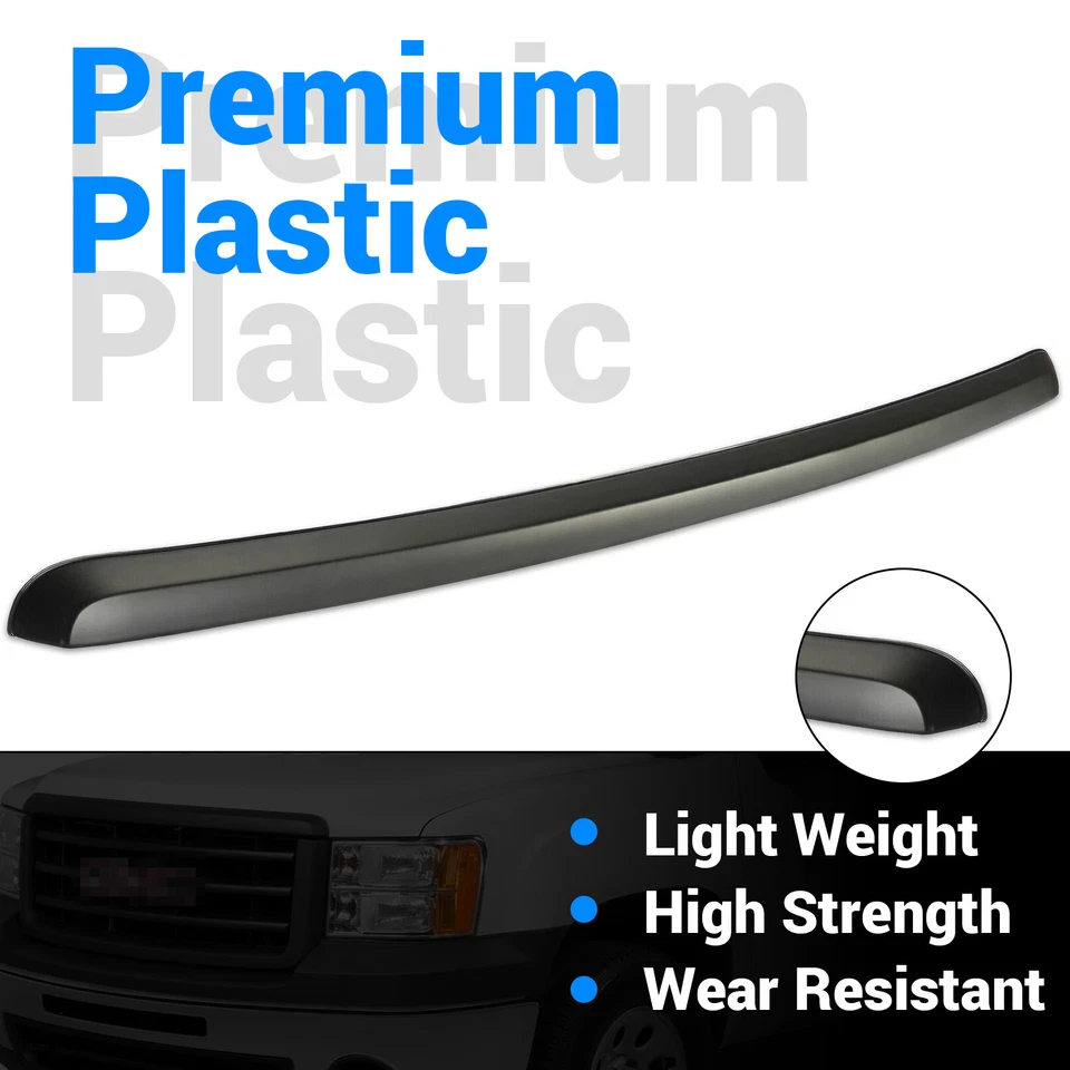Black Front Hood Molding Trim Moulding For 07-13 GMC Sierra 1500 2500HD 3500 HD Foto 3 de 4